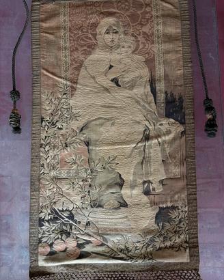 Antico pannello tessile religioso ’800/primi ’900