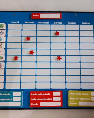 Tabella delle ricompense per bambini calamitata