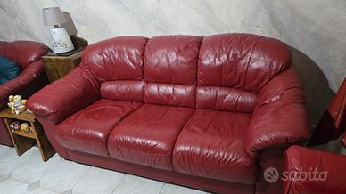 divano 3 posti + divano 2 posti in pelle Cartier 