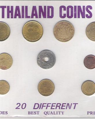 Thailand Coins 20 monete d'epoca baht e satang