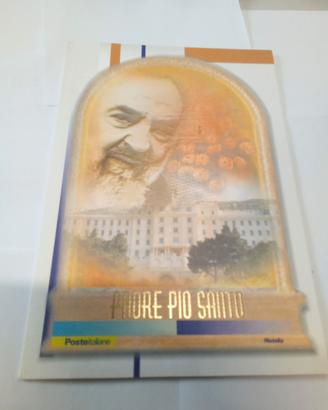 Folder Padre Pio Santo Lamina d'oro  2002