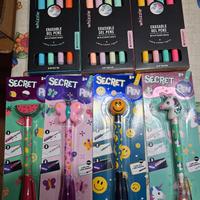 set cancelleria: penne cancellabili + secret pen