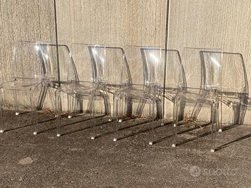 4 sedie policarbonato trasparente sedia design