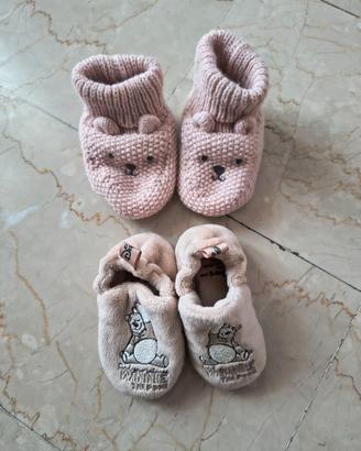 Pantofole scarpine neonata/o 0-6 mesi
