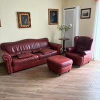 Salotto Natuzzi in pelle bordeaux
