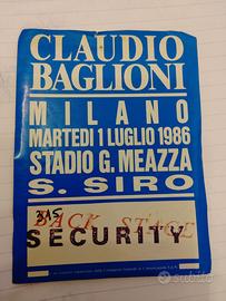 Pass originale concerto baglioni Milano 1986