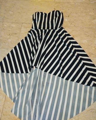vestito a righe black e White 