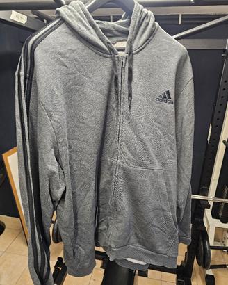 Felpa con Zip e Cappuccio Adidas 3-Stripes