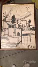 Quadro città bianco e nero