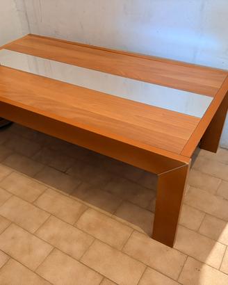 Tavolino basso in legno con specchio 110x60 cm