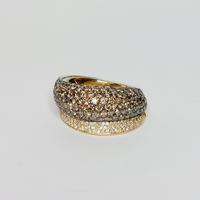 Anello oro 18 kt diamanti white and brown Visconti