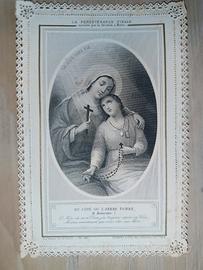 Santino antico francese merlettato