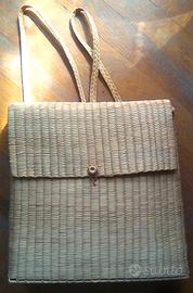 zaino cesto da funghi pesca vintage