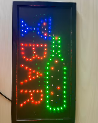 Insegna luminosa LED OPEN BAR - decorazione bar/pu
