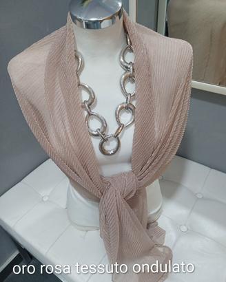 stola coprispalle oro rosa tessuto ondulato