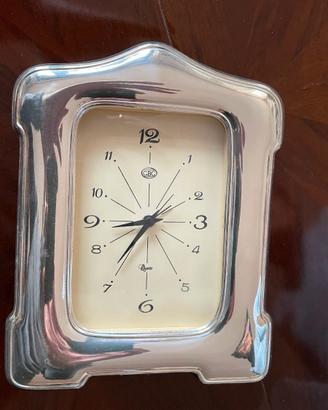 orologio da tavolo in silver plated