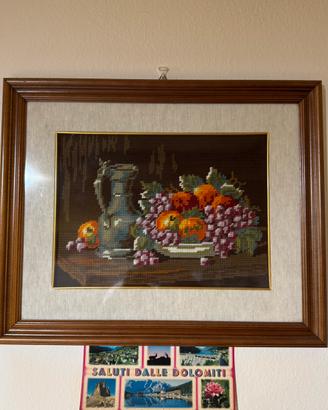 Punto croce - Natura Morta con Frutta e Caraffa