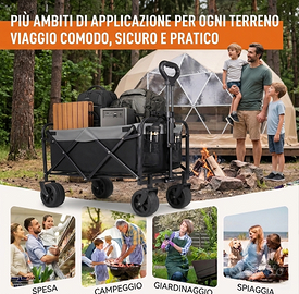 Carrello da Trasporto XXL 200L - Ruote XL Larghe