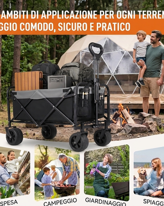 Carrello da Trasporto XXL 200L - Ruote XL Larghe