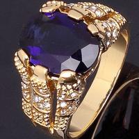 Anello Solitario Per Uomo, Taglia 13 Blu Di Lusso