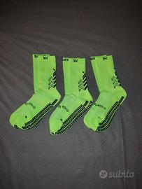 Calzini sportivi con grip - 3 paia gialle fluo