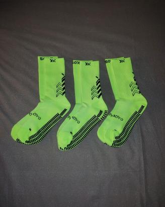 Calzini sportivi con grip - 3 paia gialle fluo