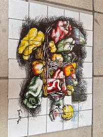 Quadro Guttuso natura morta con Peperoni