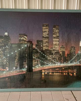 Quadro puzzle skyline New York leggi testo