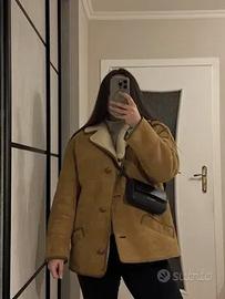 Cappotto in pelle di montone naturale