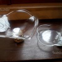 Piattino e alzatina in vetro di Murano