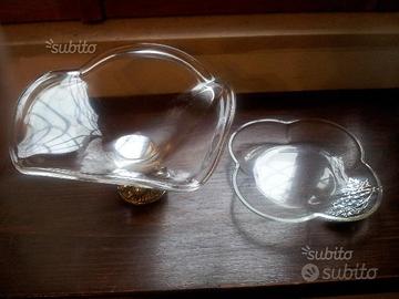 Piattino e alzatina in vetro di Murano