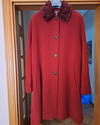 cappotto di lana vintage rosso Krizia