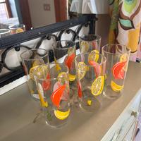 Set 6 Bicchieri Vintage con decorazioni agrumi