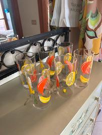 Set 6 Bicchieri Vintage con decorazioni agrumi