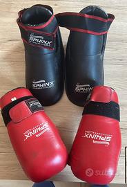 Paratibie e guantoni-pari al nuovo