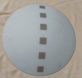 plafoniera  rotonda bianca e grigia