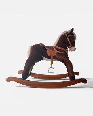 cavallo a dondolo robusto in legno 