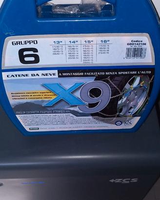 Catene da neve X9 Gruppo 6 (9mm) a montaggio facil