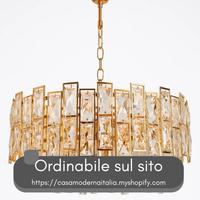Lampadario Cristallo Dorato Soffitto Elegante