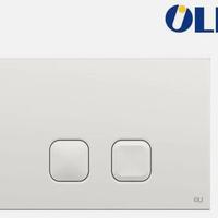 Placca Oli Plain Dual doppio tasto Bianca 070826