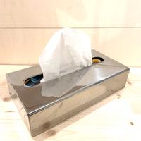 Porta fazzoletti in acciaio cromato