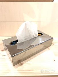 Porta fazzoletti in acciaio cromato