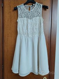 Vestito corto bianco pizzo H&M - S (42)
