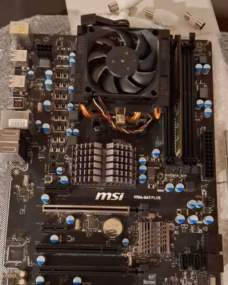 Scheda madre MSI 970A-G43 PLUS + cpu + dissipatore