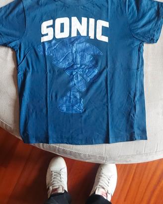 maglia bimbo sonic tg 9/10 anni