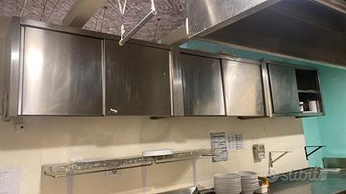 2 Pensili acciaio 2 ripiani ante scorrevoli