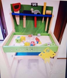 Tavolo degli attrezzi in legno per bambini