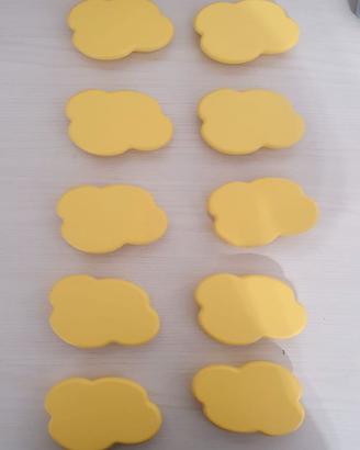 Maniglie colore GIALLO a forma NUVOLA x Cameretta