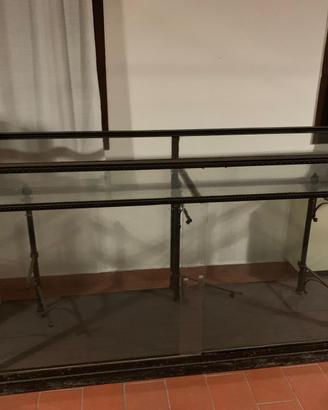Vetrina vintage in vetro,ferro battuto pezzo unico