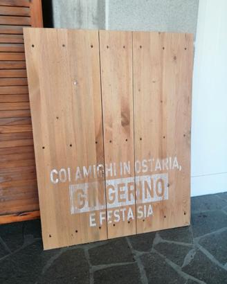 Pannello/INSEGNA in legno da arredamento